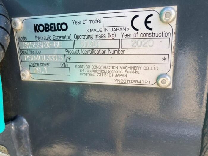 MINI EXCAVADORA KOBELCO SK 55 SRX-6E - Imagen 5